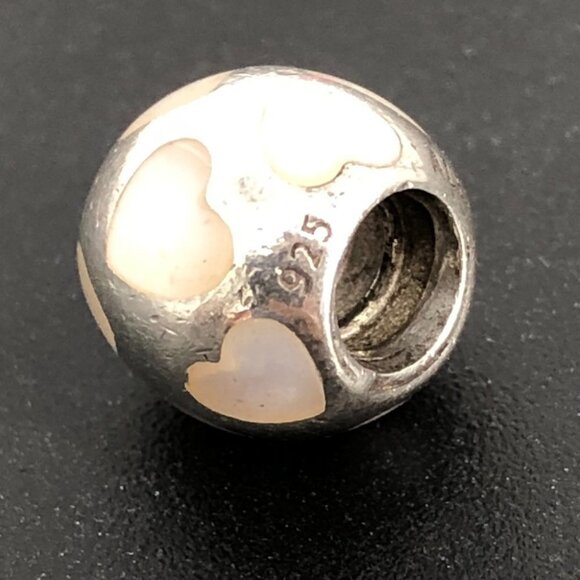 Pandora Silver LOVE ME White Mother of Pearl Charm #790398MPW  925 Ale - Picture 8 of 13